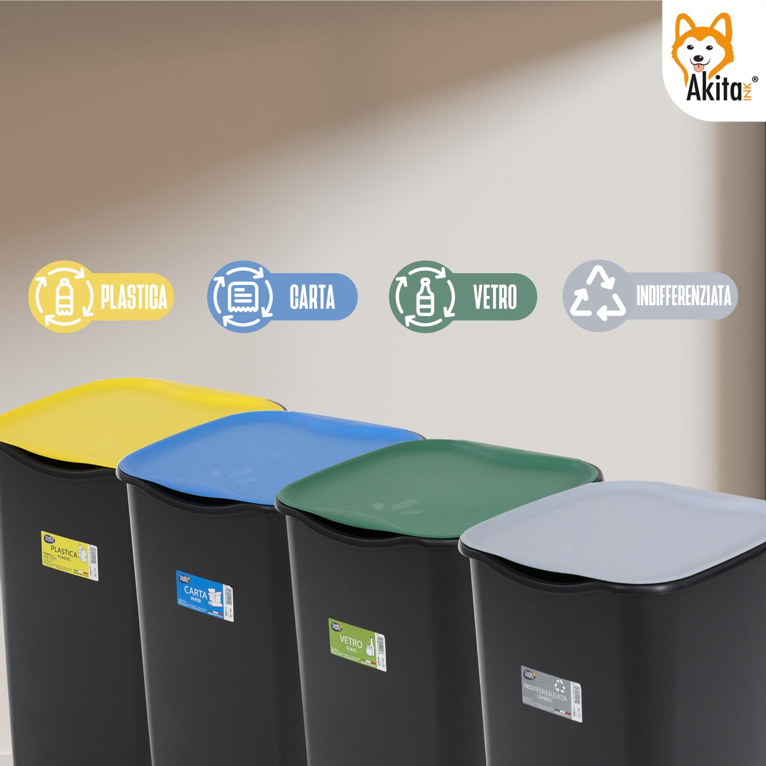 Akitaink AKIJAZZ4 set 4 bidoni 50L raccolta differenziata