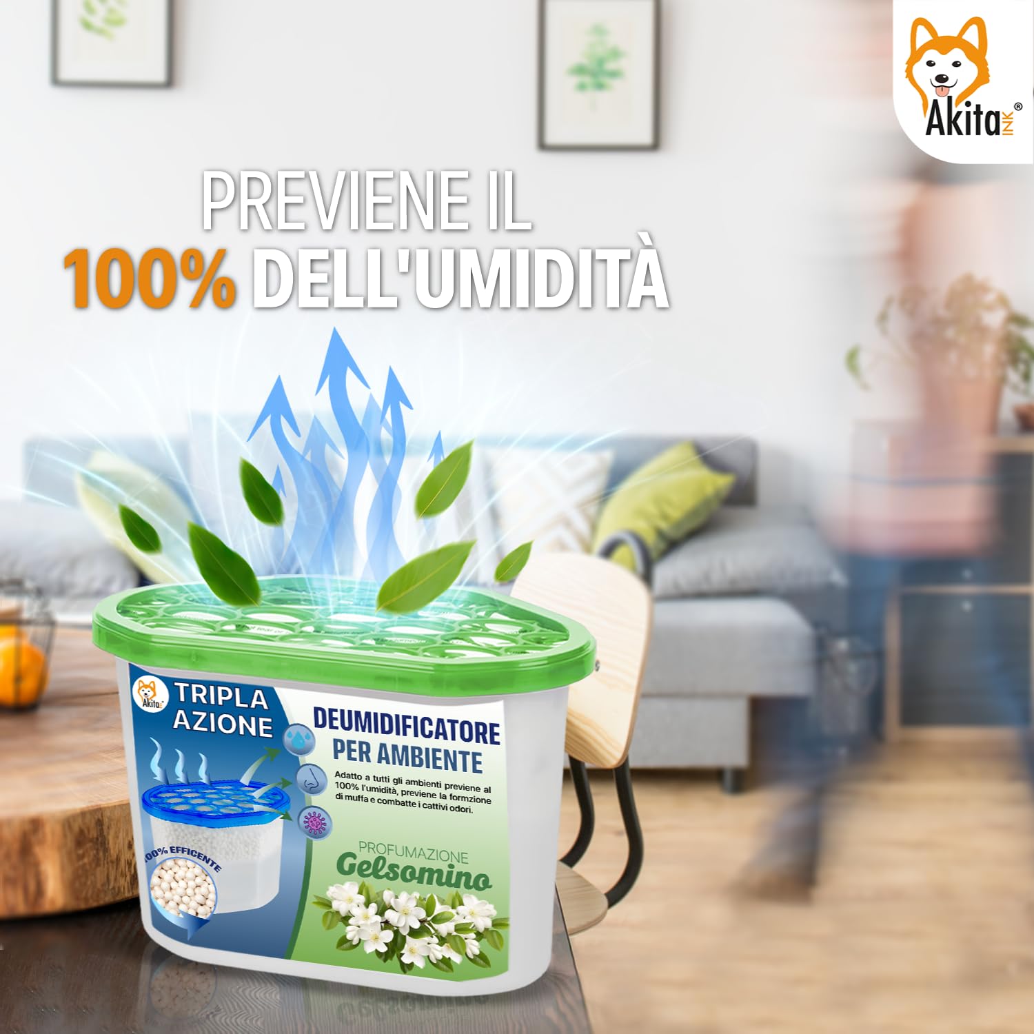 Akitaink Assorbiumidità 500 ml 6 pezzi profumati anti muffa