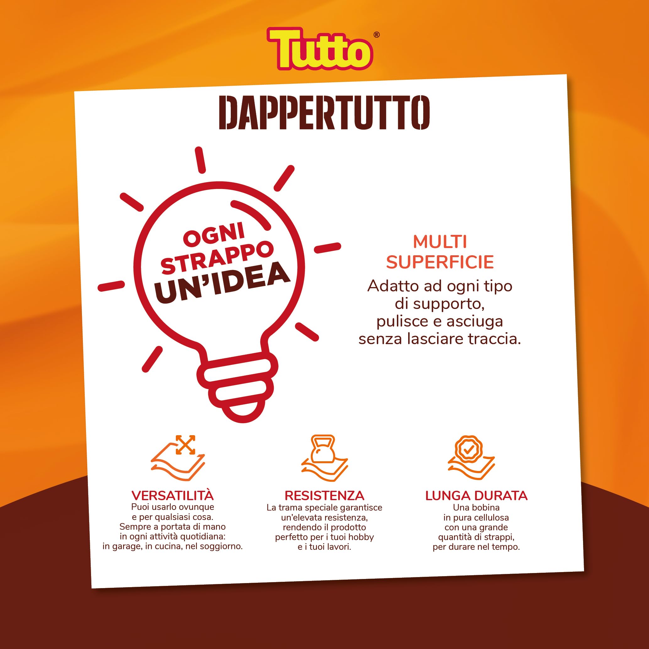 Tutto Dappertutto carta multiuso 2 veli 6 bobine x 400 strappi assorbente