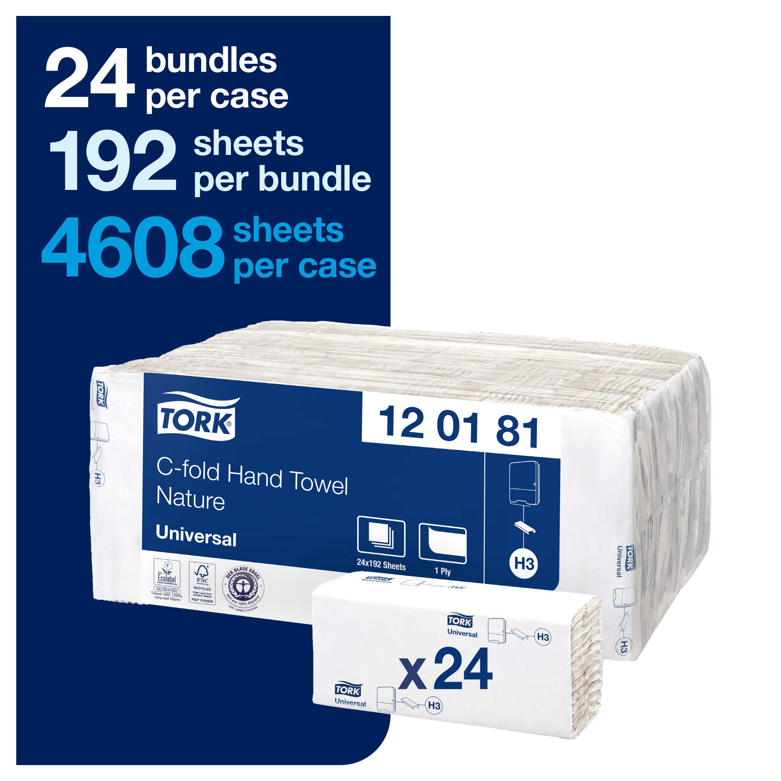 Tork Universal 120181 asciugamani piegati a C naturale 4608 pz