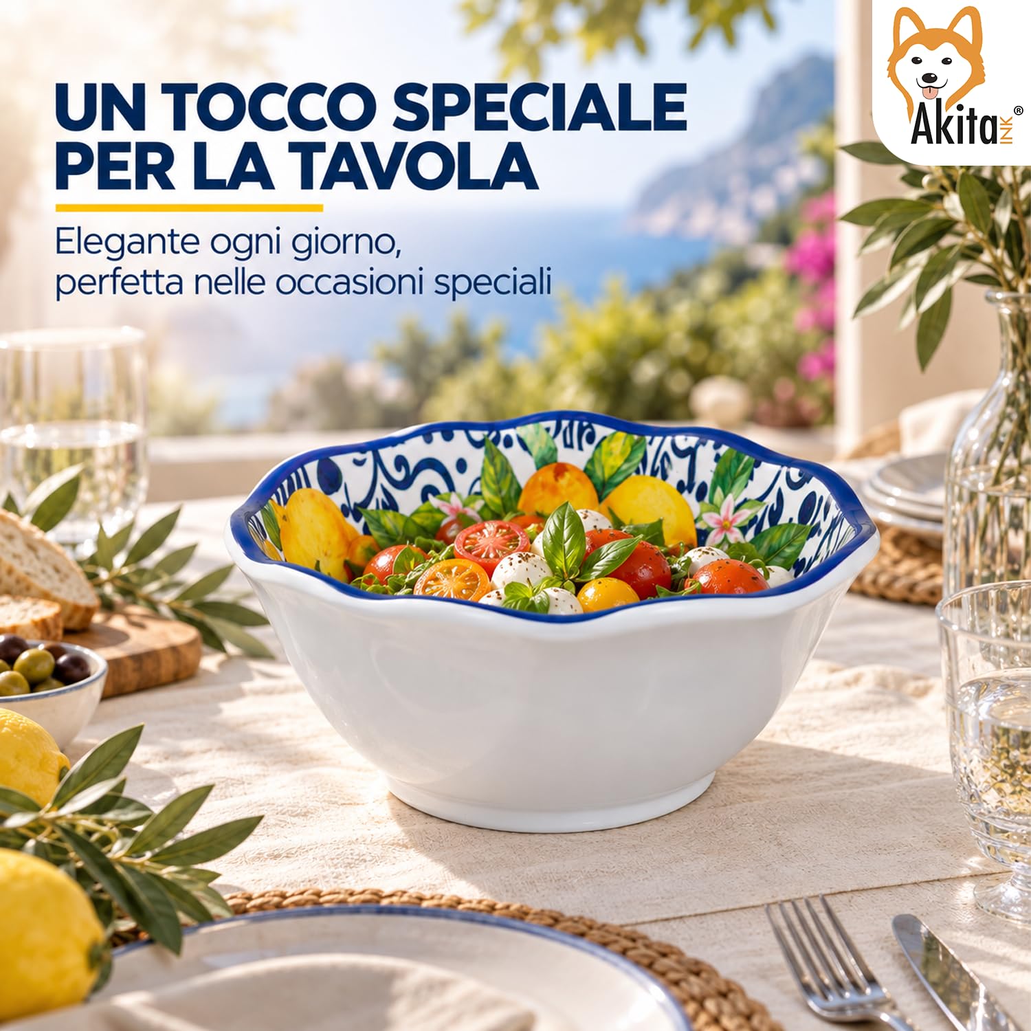 Akitaink La Costiera Limoni insalatiera melamina 32 cm