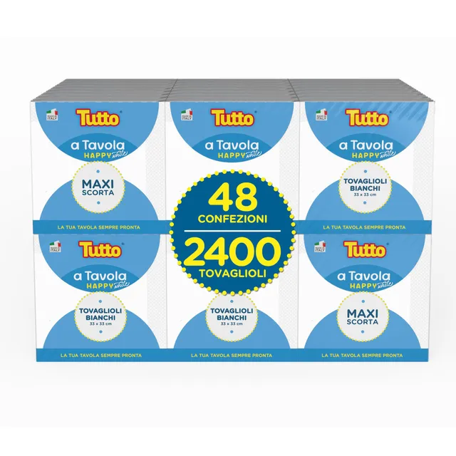 Tutto a Tavola Happy tovaglioli bianchi 2 veli 48x50