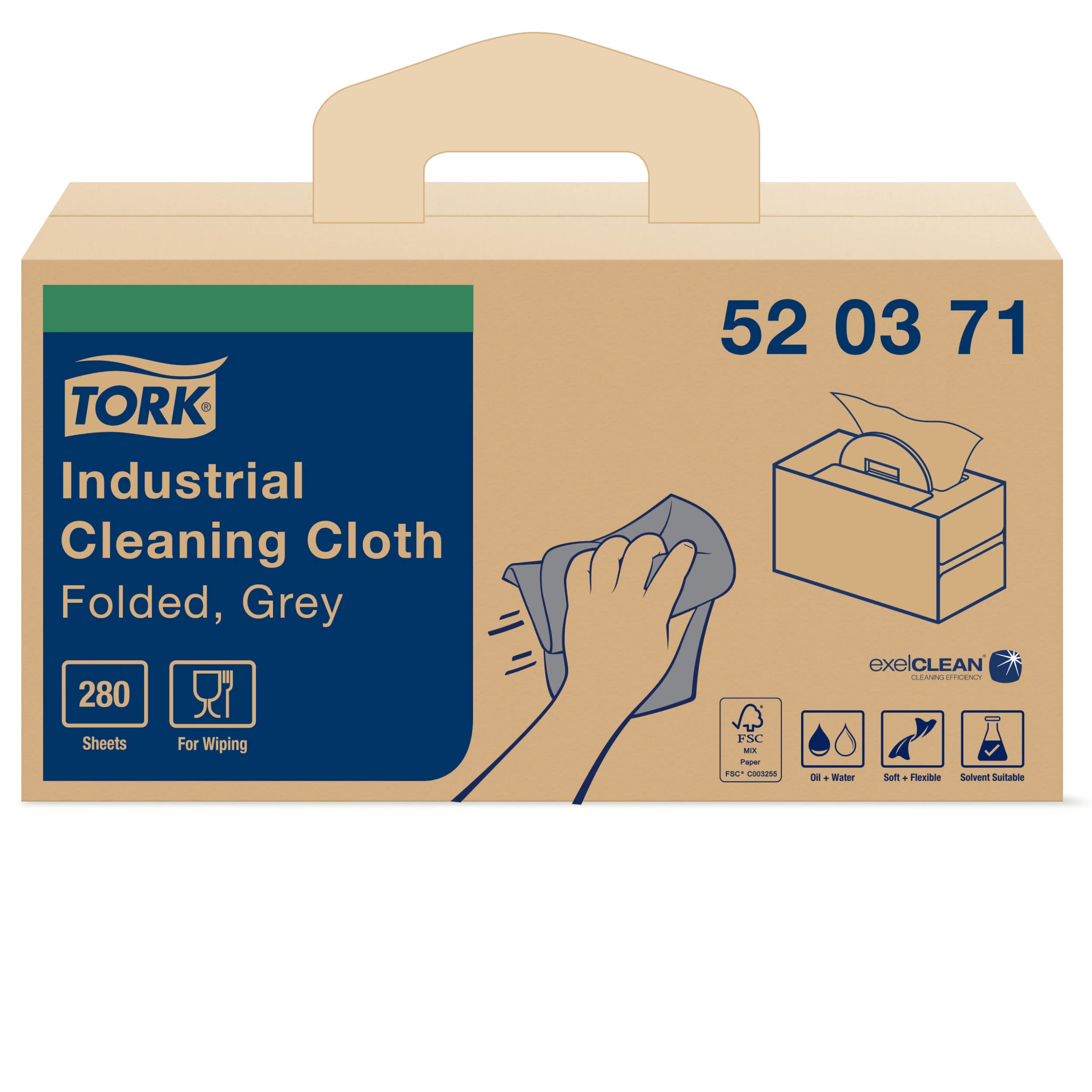 Tork 520371 panni pulizia industriale grigi 280 pz W7 1 velo