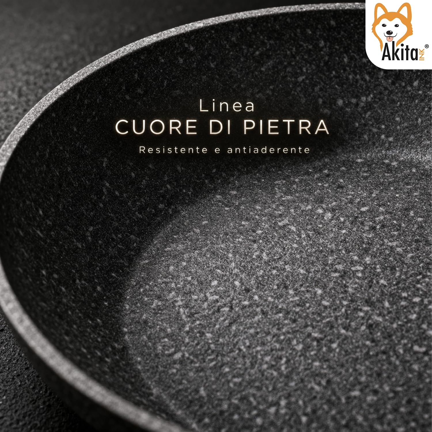 Akitaink Cuore di Pietra Padella Antiaderente 32 cm induzione