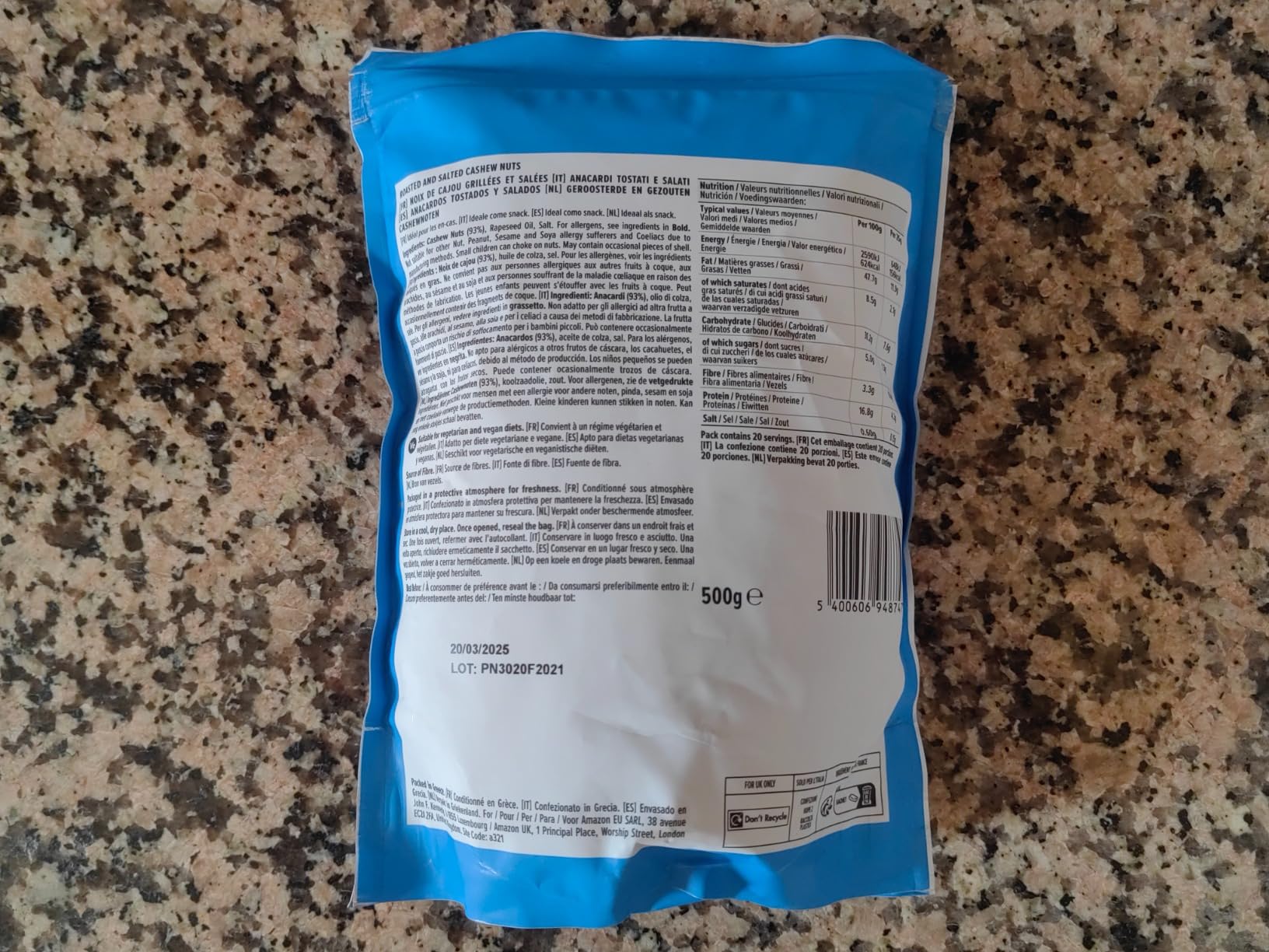 by Amazon Anacardi Tostati e Salati 7 x 200 g