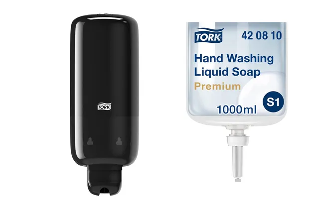 Tork S1 Dispenser Sapone Liquido Nero + Ricarica 1 L Neutro