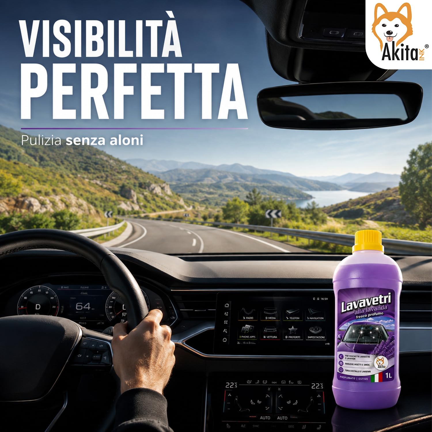 Akitaink Lavavetri Auto Estivo Concentrato 1 L Lavanda