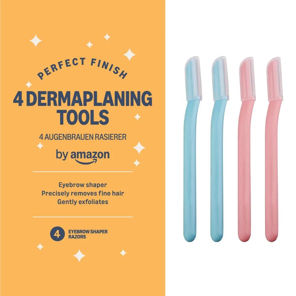 by Amazon Dermaplane Rasoio Sopracciglia 4 pezzi esfoliante