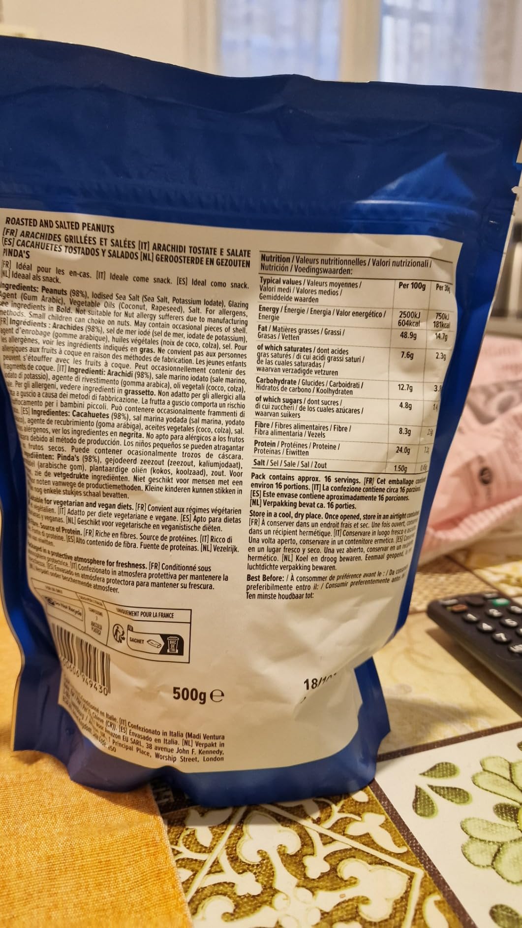 by Amazon Arachidi Tostate e Salate 500g Proteiche