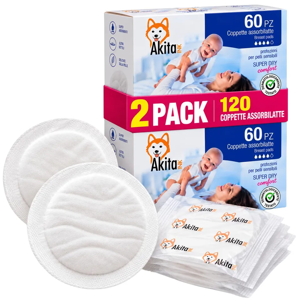 Akitaink coppette assorbilatte 120 pezzi assorbenti