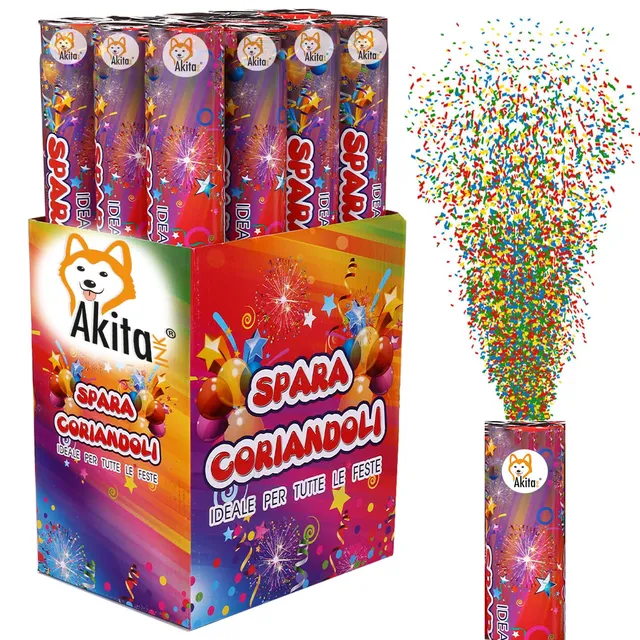 Akitaink tubo sparacoriandoli 40 cm 4 pezzi multicolore