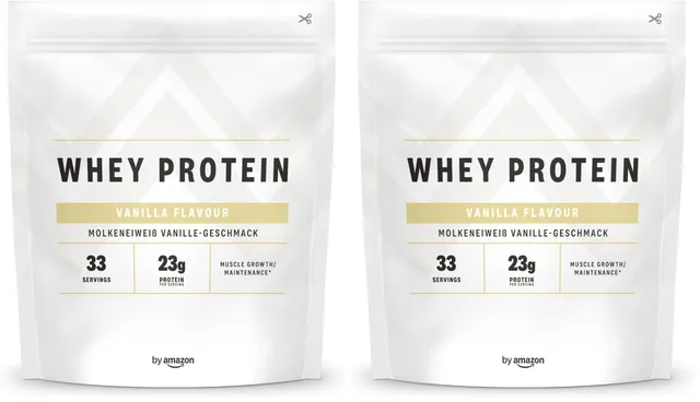 by Amazon Nutrition proteine whey vaniglia 2x1 kg 33 porzioni
