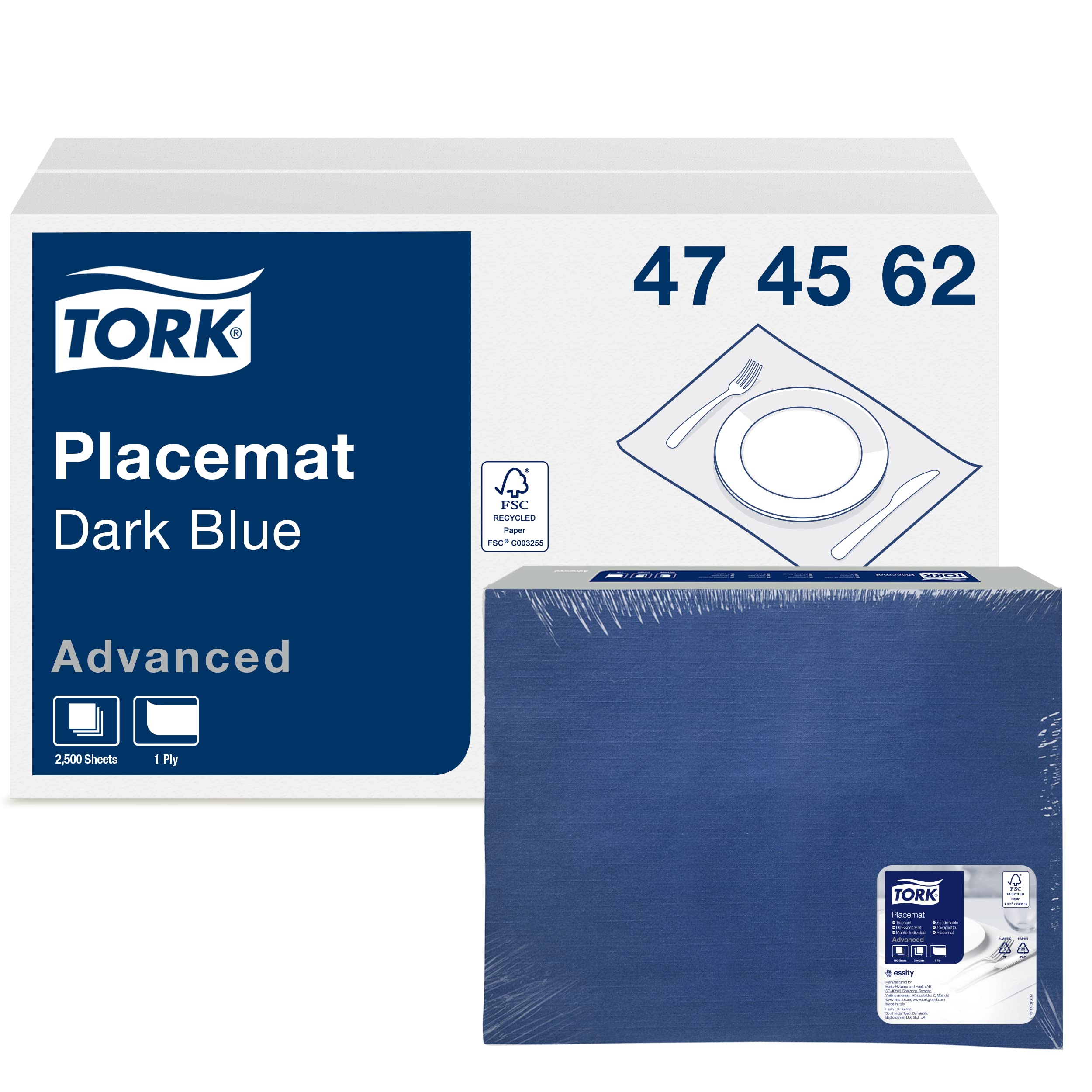 Tork Advanced 474562 tovagliette carta blu scuro 500 pz monovelo
