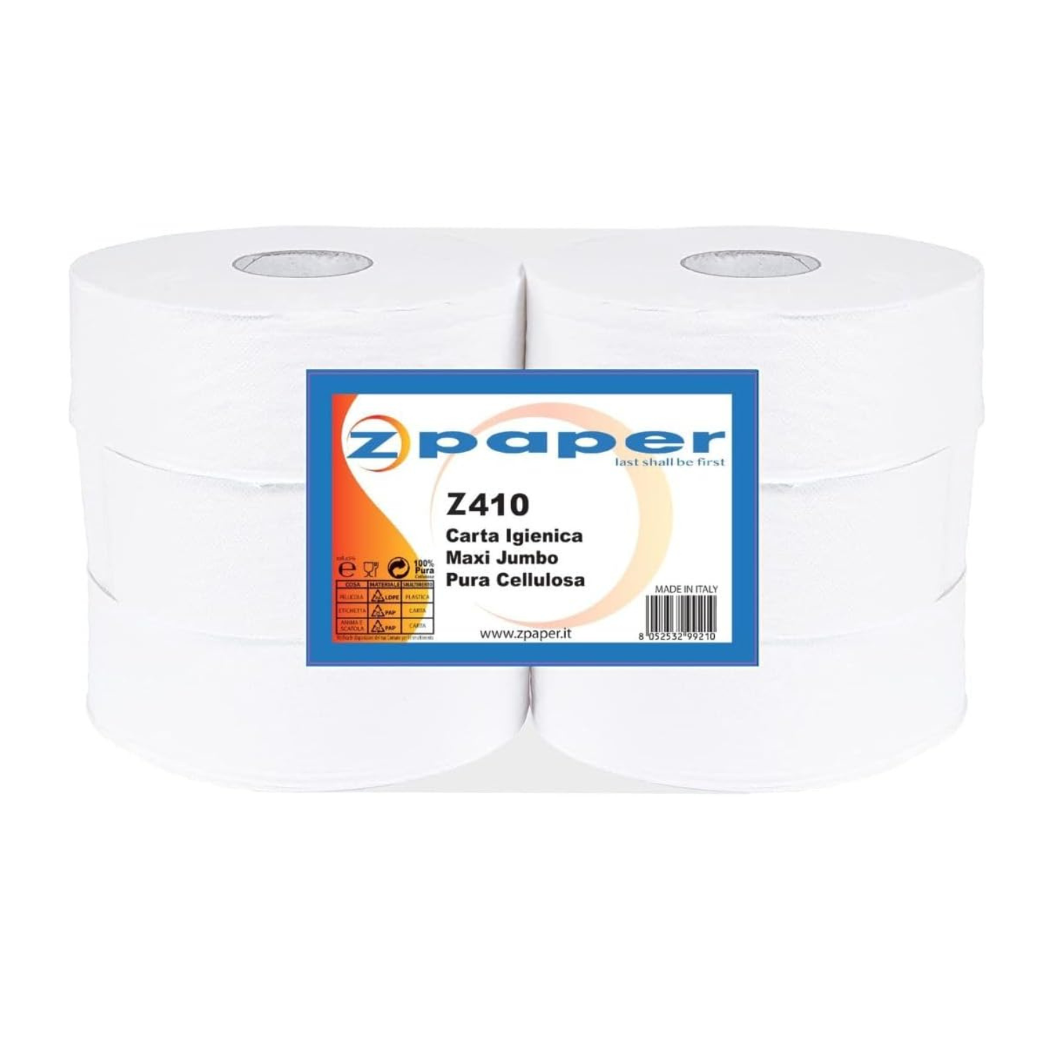 Zpaper Z410 Carta Igienica Jumbo 6 Rotoli 2 veli