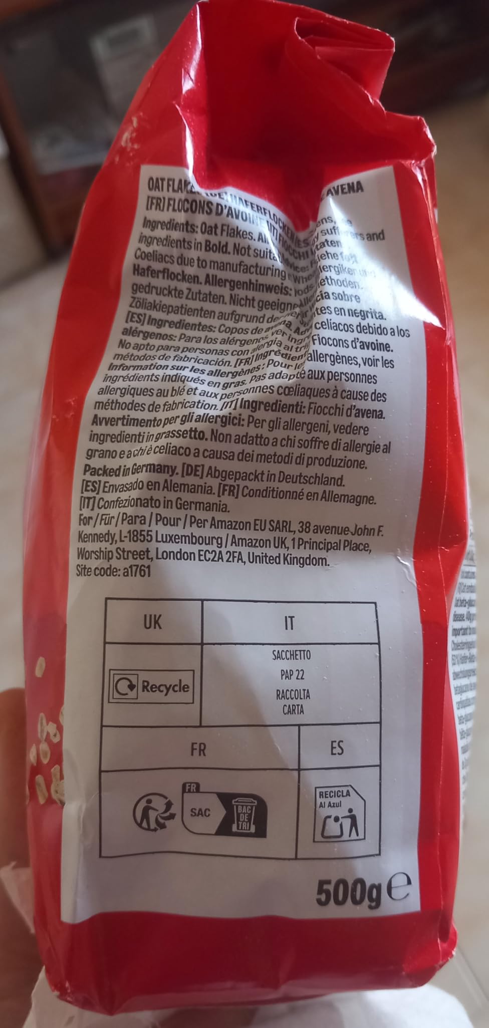 by Amazon fiocchi d'avena 500 g ricchi di fibre