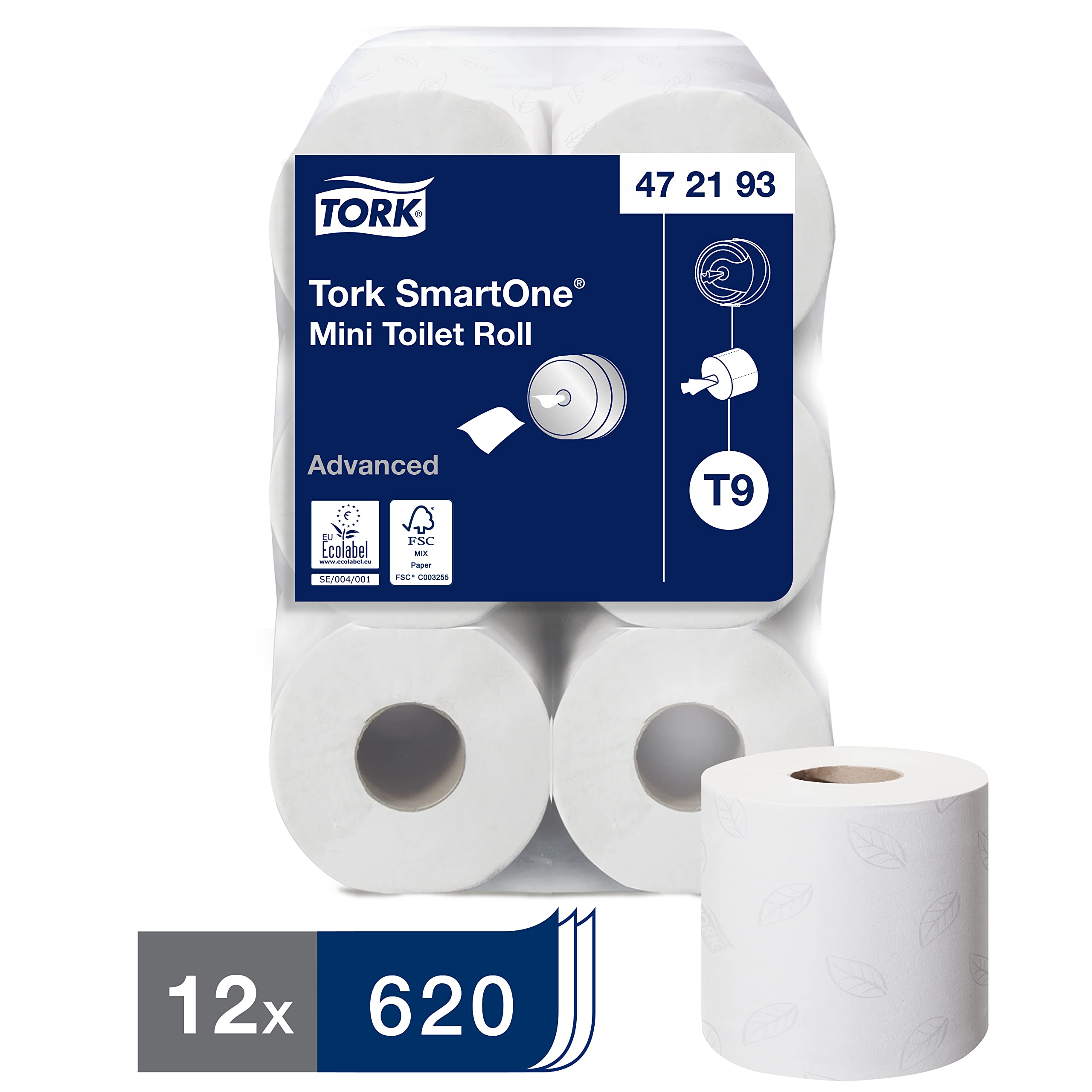 Tork SmartOne Mini 472193 T9 carta igienica 12 rotoli 2 veli