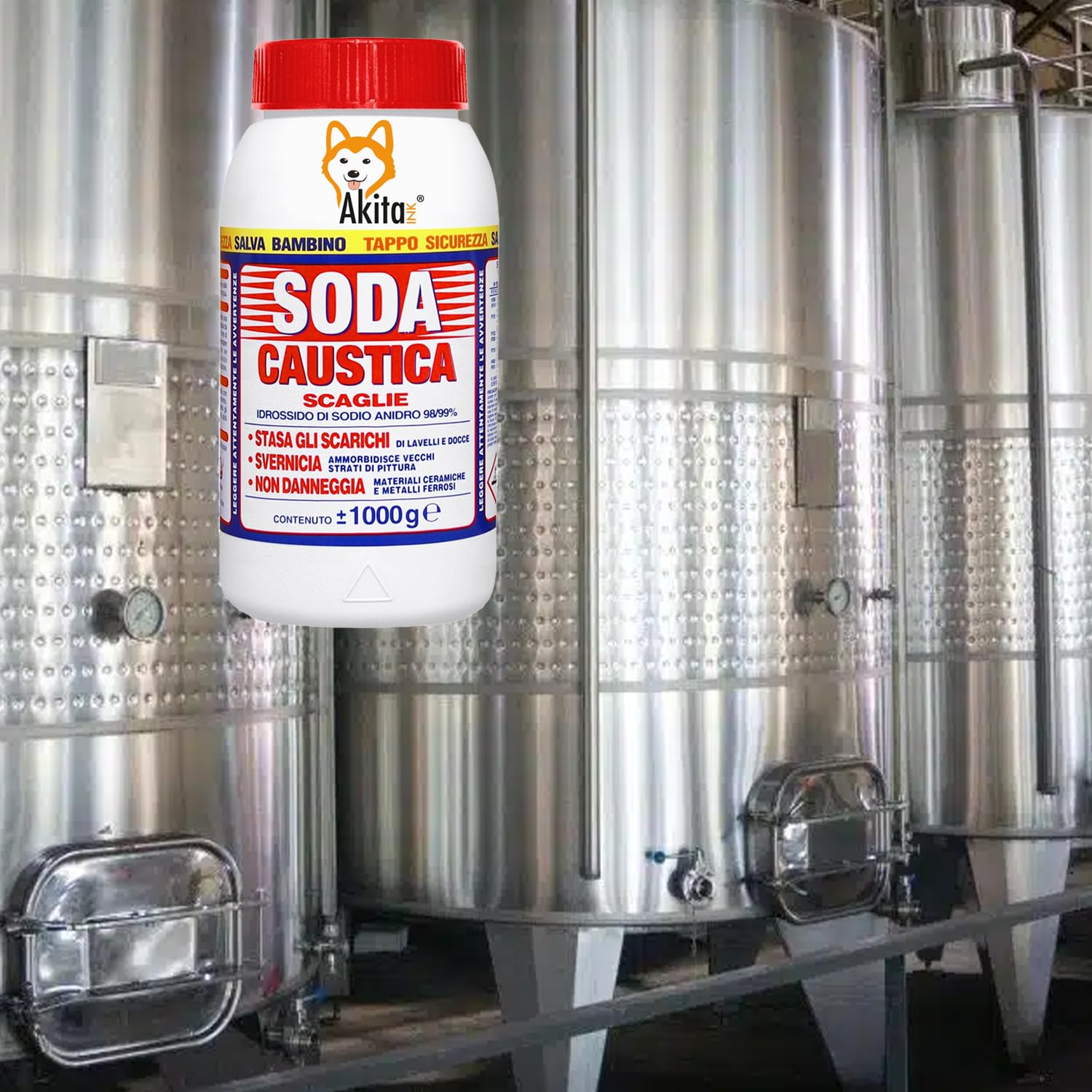 Akitaink soda caustica a scaglie 1 pezzo per scarichi