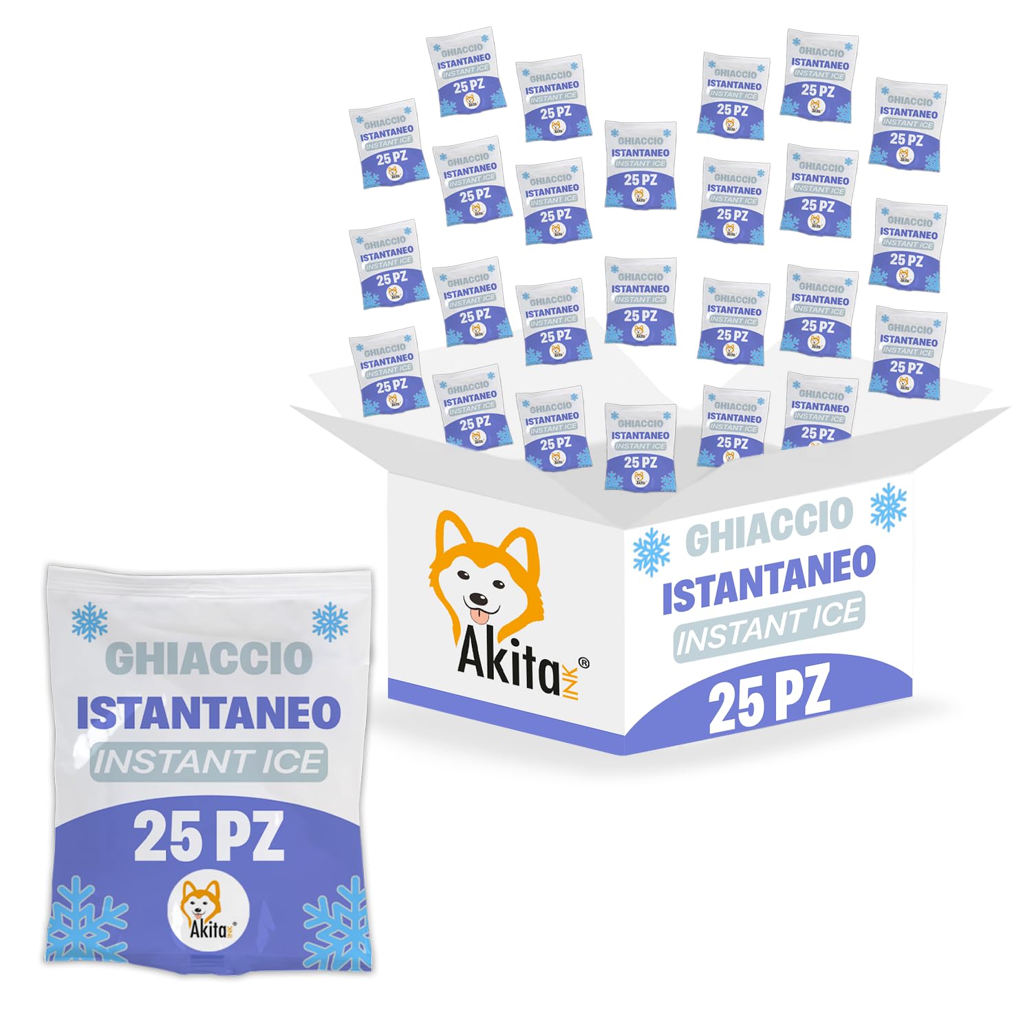 Akitaink Ghiaccio Istantaneo busta 14x18 cm scatola 25 pezzi monouso