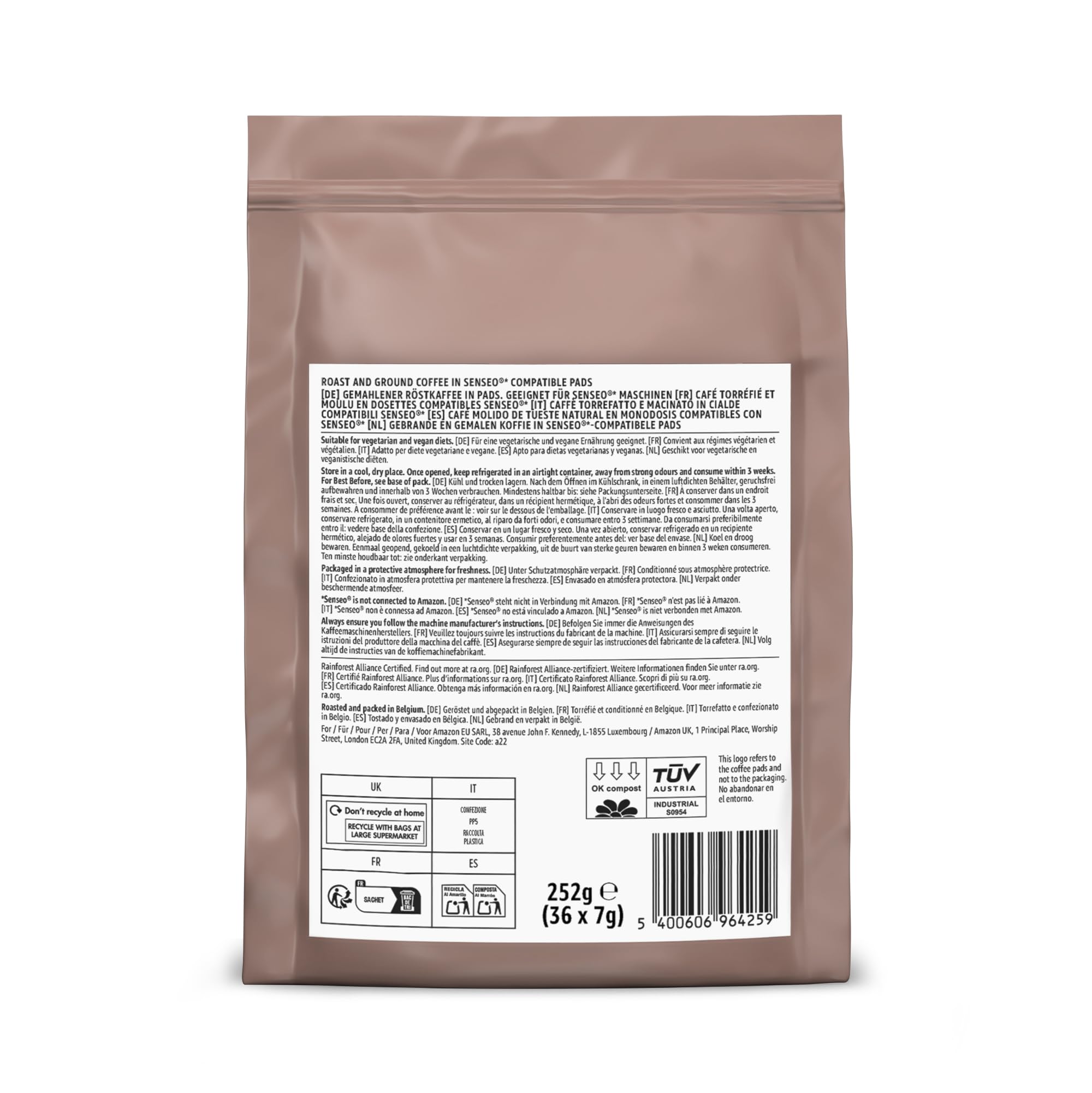by Amazon Strong Cialde Caffè Arabica Senseo 36 Pezzi tostatura scura