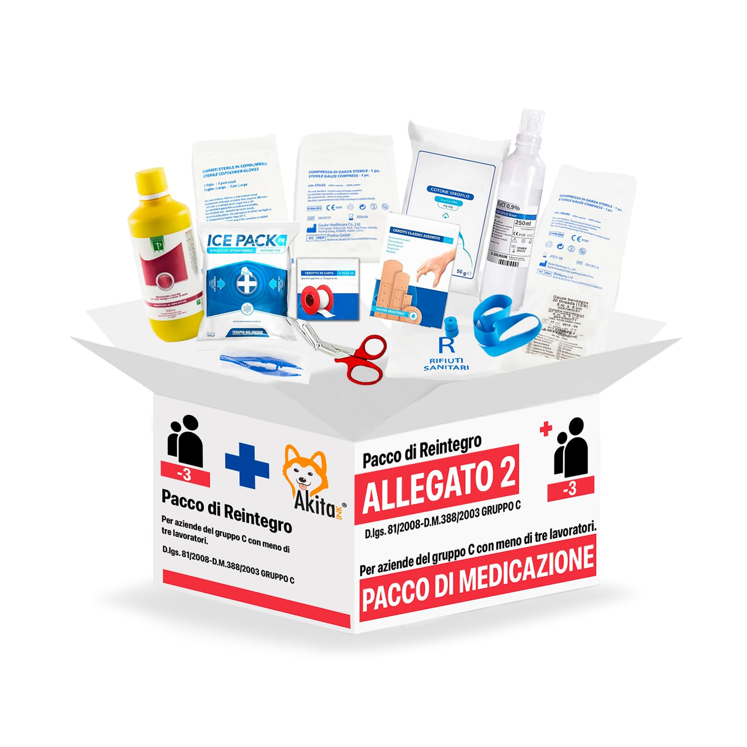 Akitaink All.2 reintegro cassetta pronto soccorso aziende fino 3 dip.
