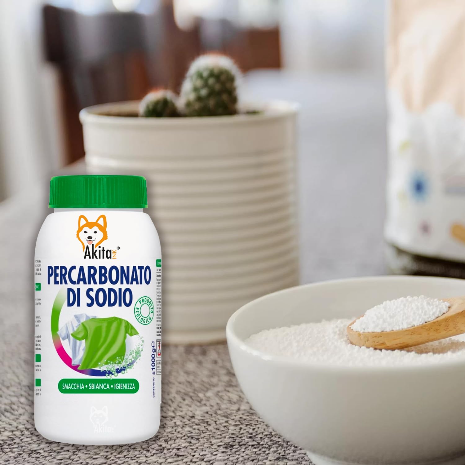 Akitaink Percarbonato di Sodio 1 Kg Sbiancante Bucato Puro