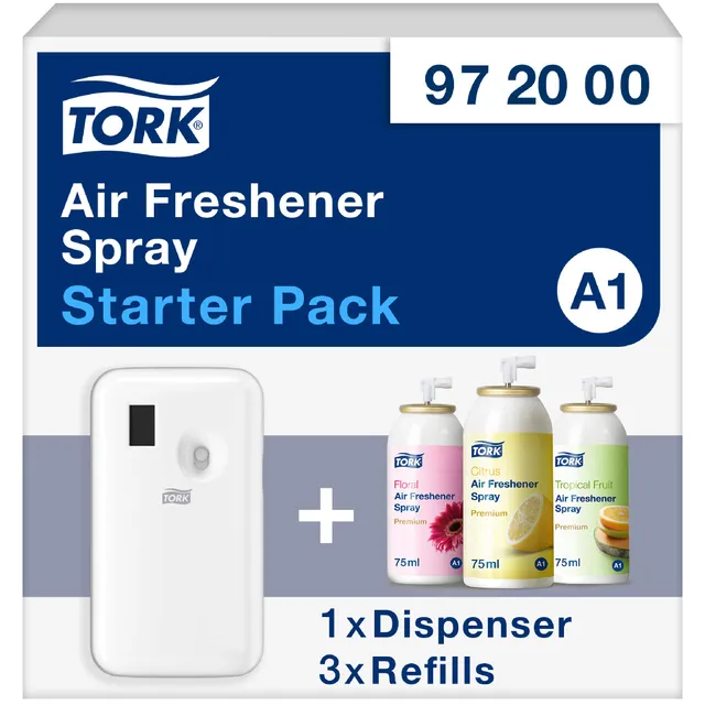 Tork A1 972000 dispenser deodorante spray + 3 ricariche 75ml