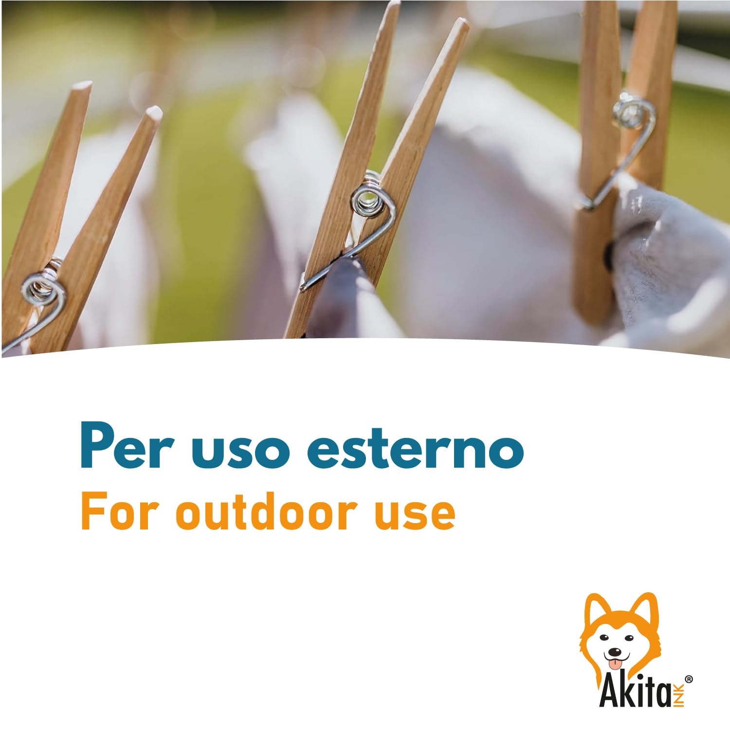 Akitaink mollette bucato legno 10 cm 100 pezzi antiruggine