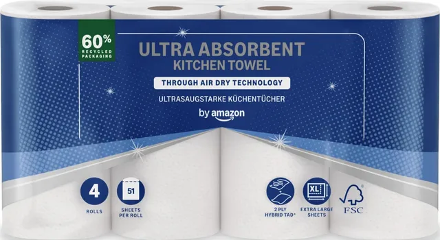 by Amazon TAD Ultra carta cucina 4 rotoli ultra assorbente