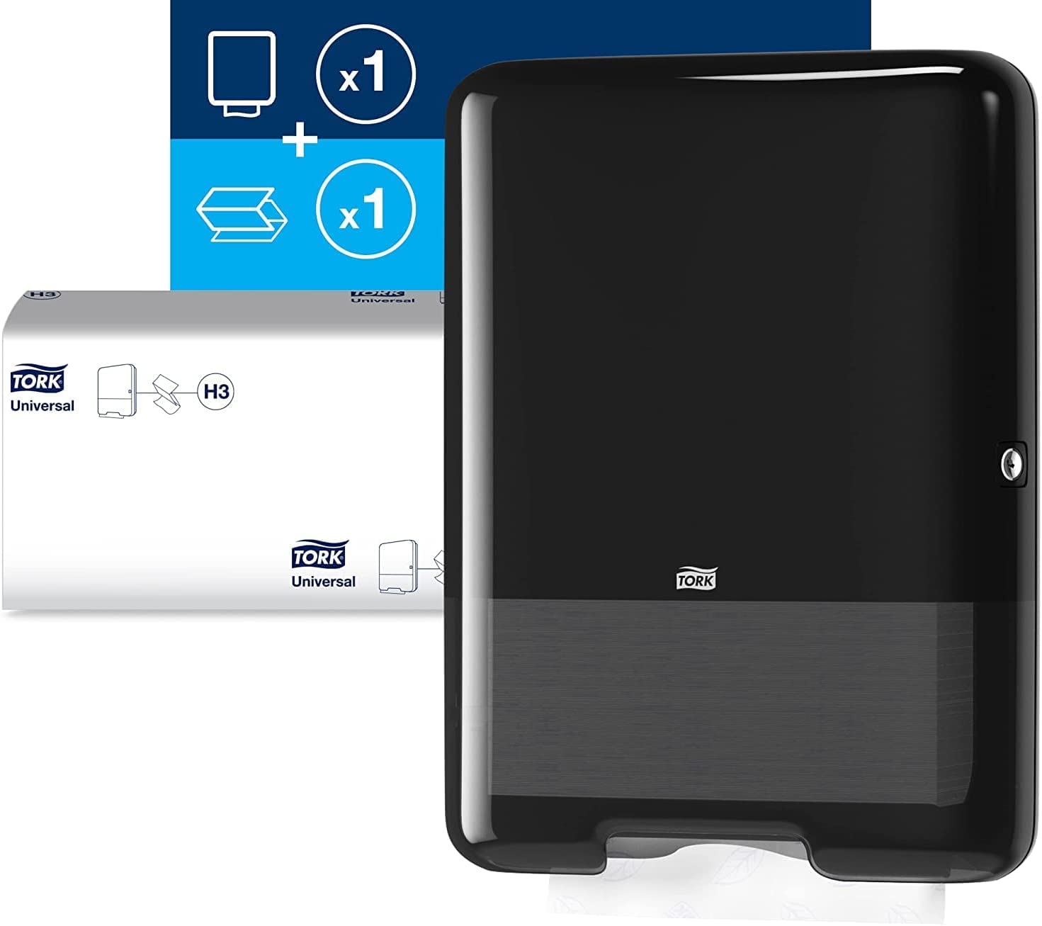 Tork H3 dispenser + asciugamani piegati 3750 fogli