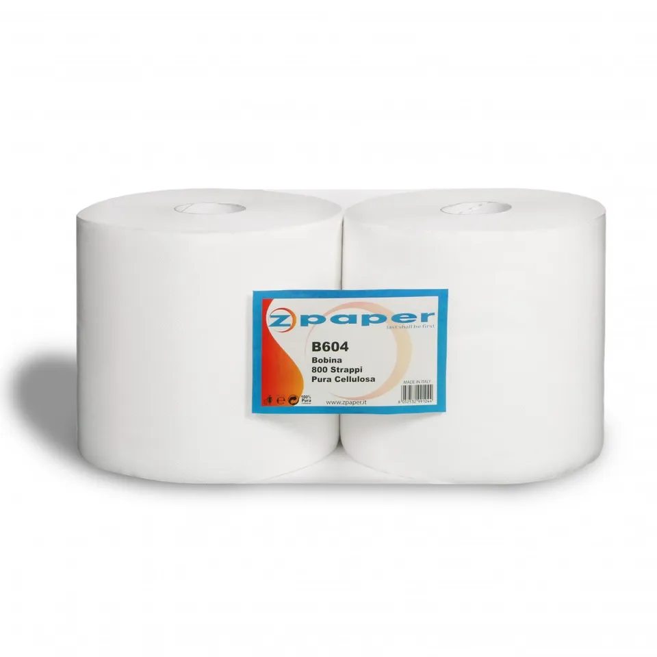 Zpaper B604 bobina industriale 2 veli scatola 2 rotoli pura cellulosa
