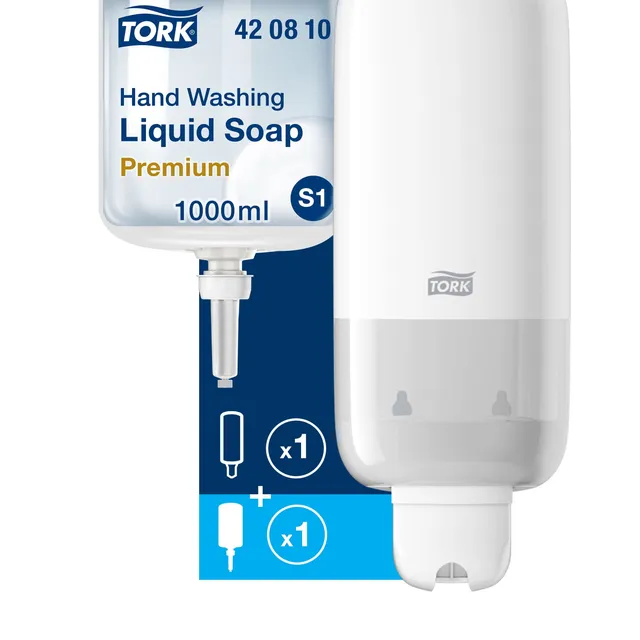Tork S1/S11 Dispenser Sapone Liquido Bianco + Ricarica 1L