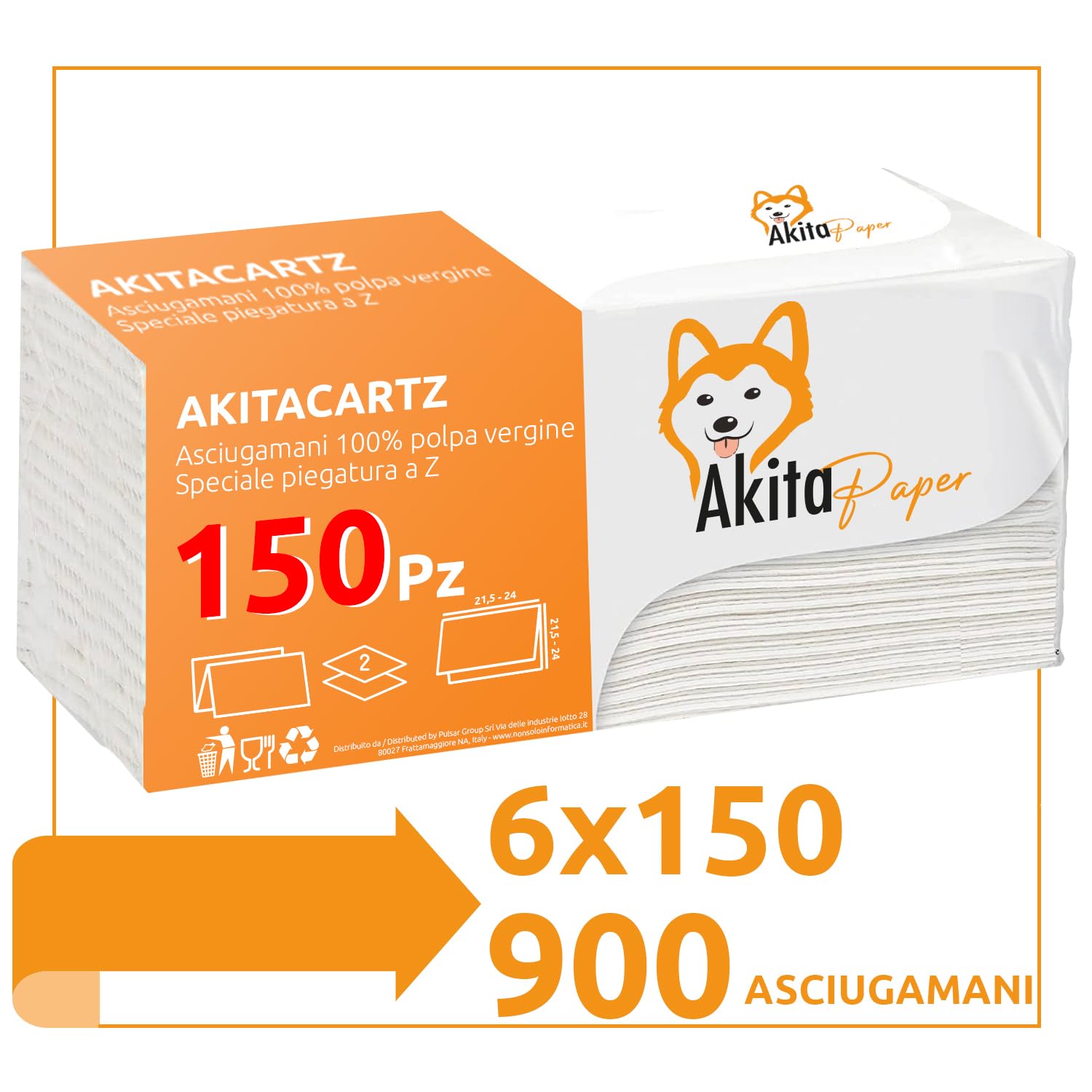 Akitaink asciugamani monouso piegati a Z 900 pezzi
