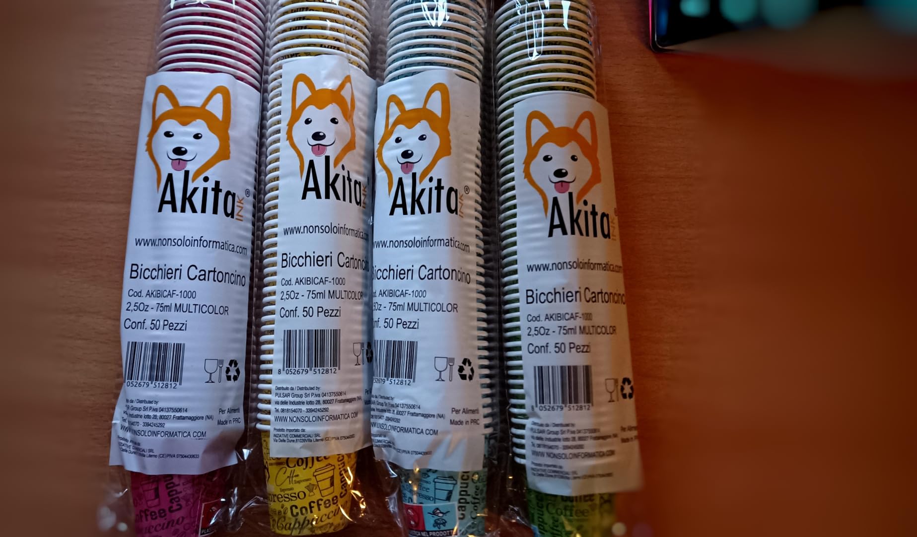 Akitaink bicchierini caffè carta 75 ml 1000 pezzi