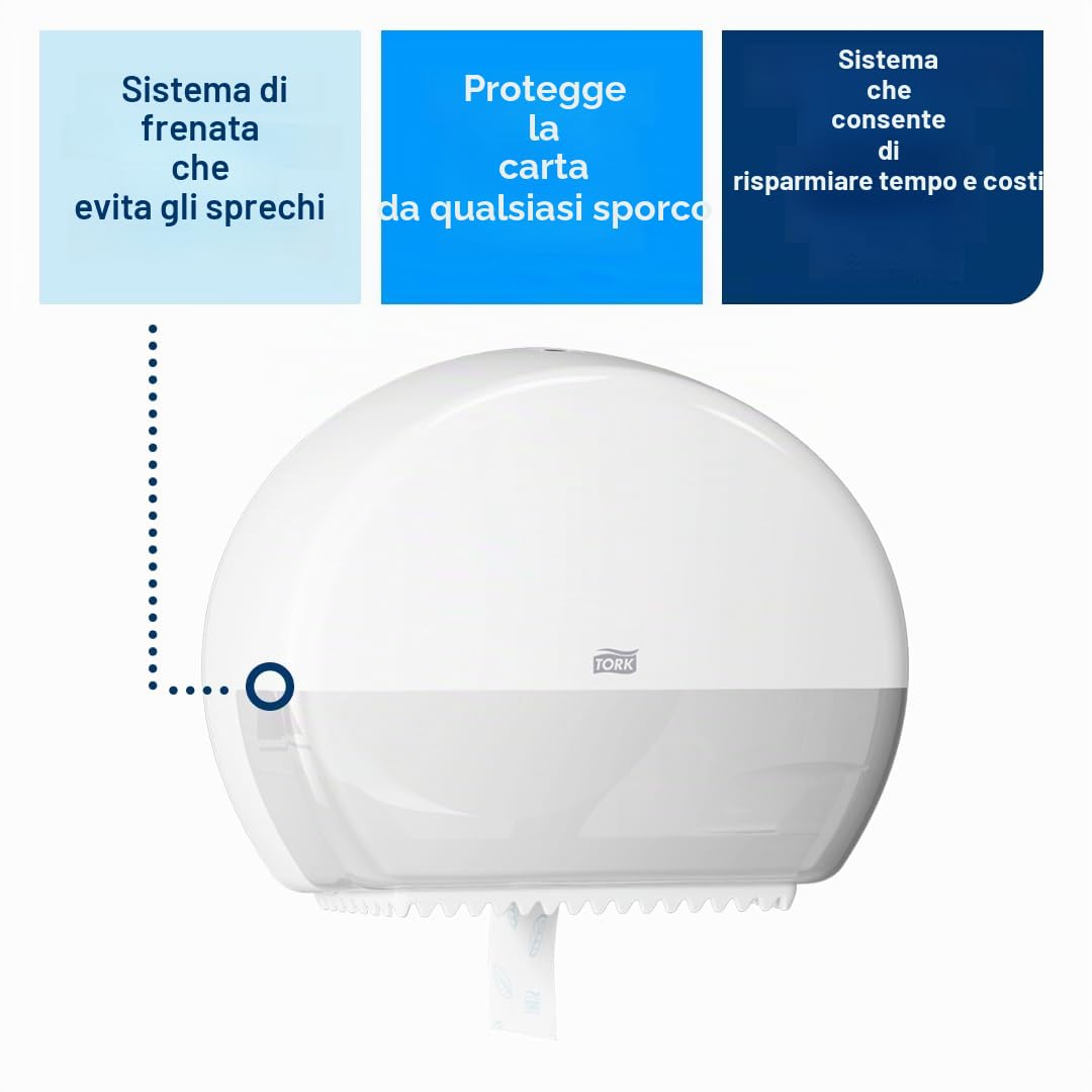 Tork Elevation 555000 dispenser carta igienica bianco Mini Jumbo