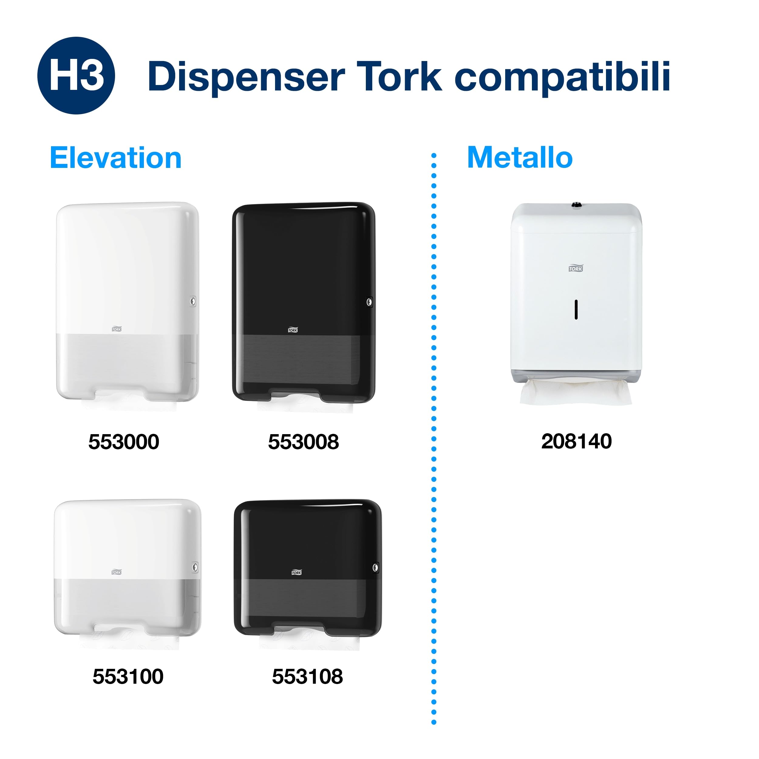 Tork 290258 asciugamani carta 2 veli 15x250 H3