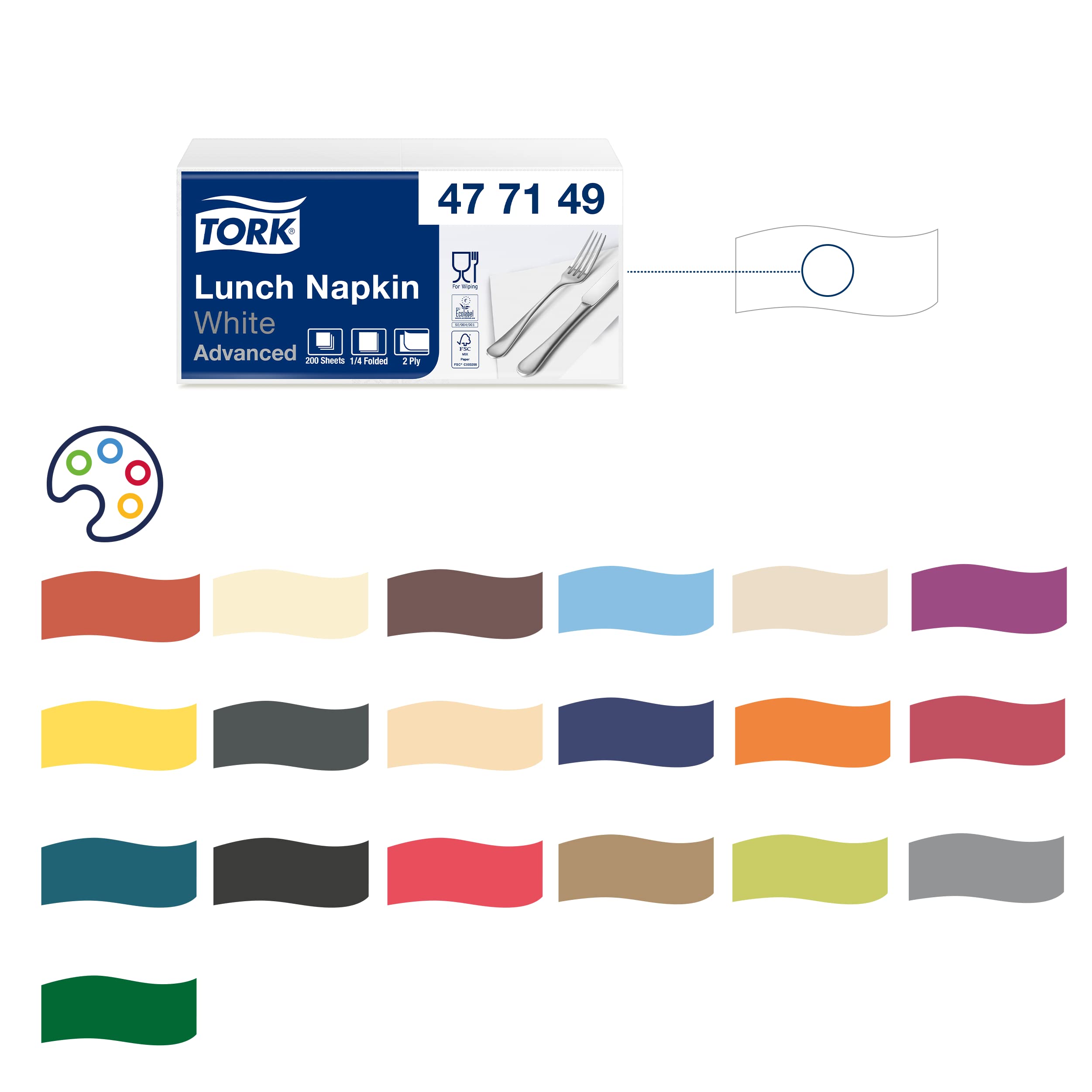 Tork tovagliolo pranzo bianco 33x33 cm 2 veli 200 pz