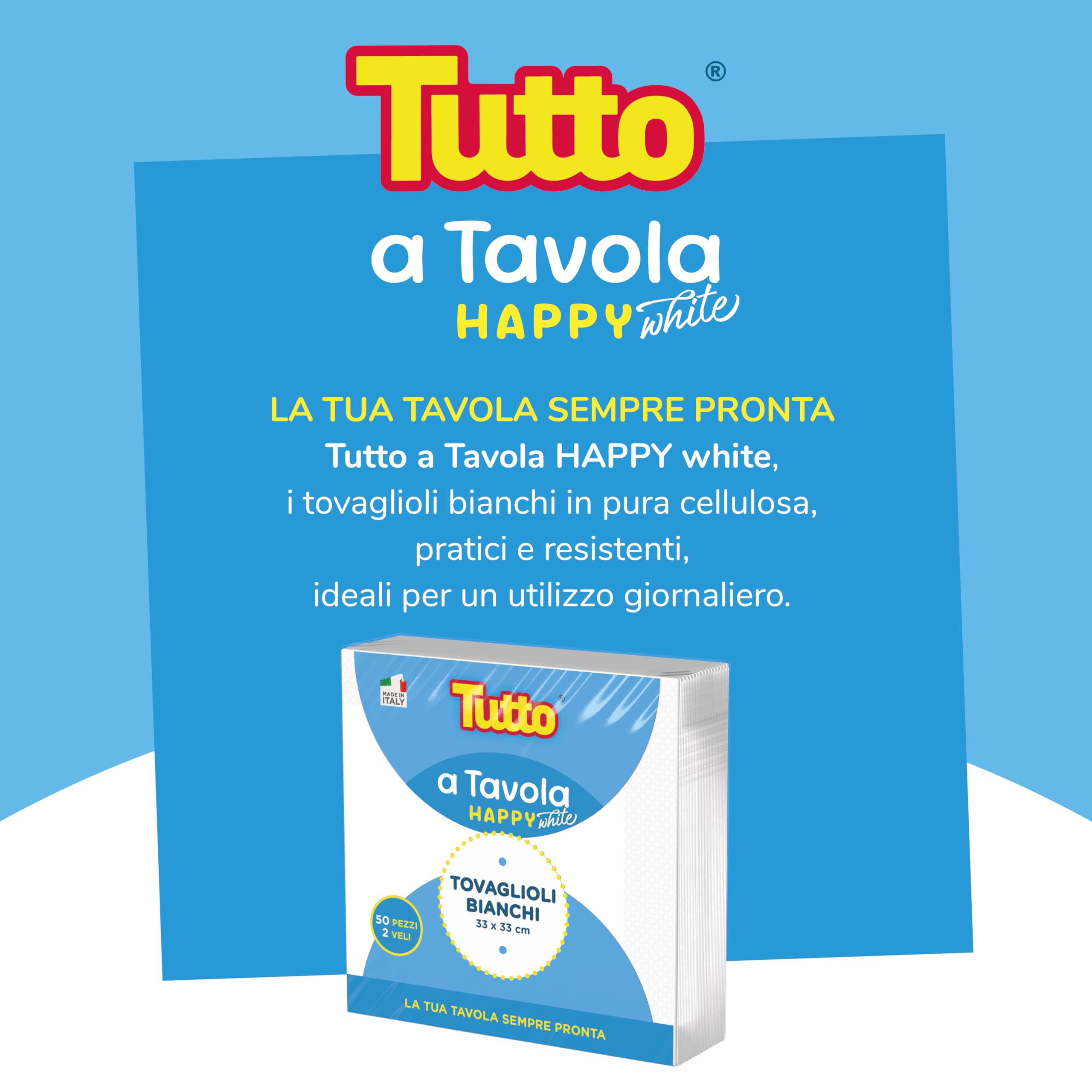 Tutto a Tavola Happy tovaglioli bianchi 2 veli 48x50