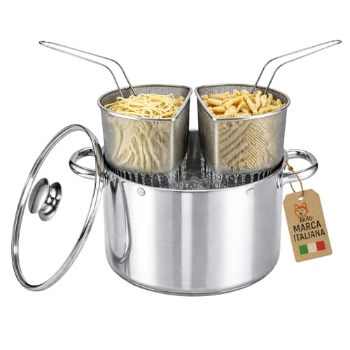 Akitaink Duna 24 cm Bollipasta Acciaio Inox 2 Cestelli