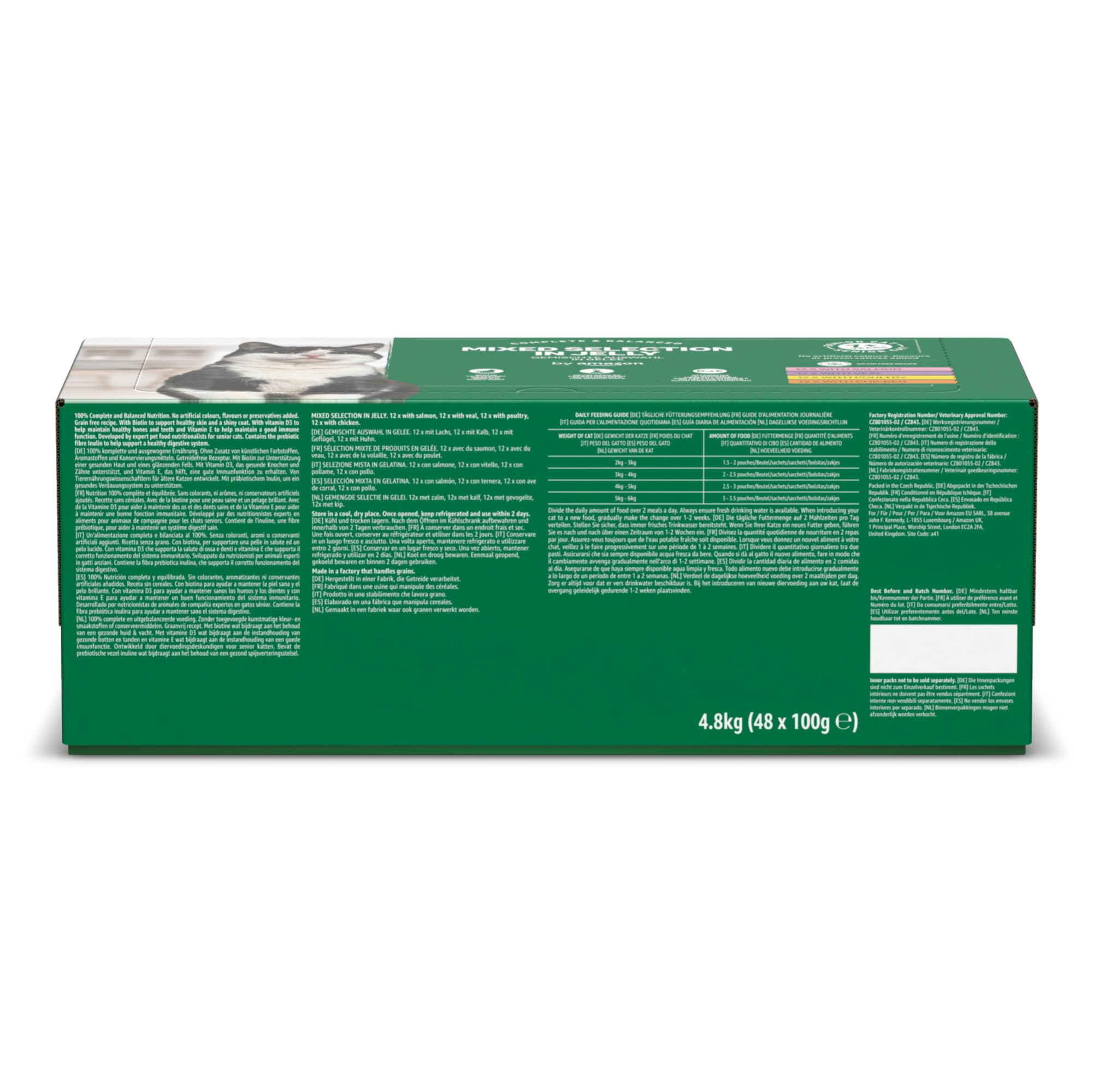 by Amazon Alimento Gatti Anziani Gelatina 48x100 g