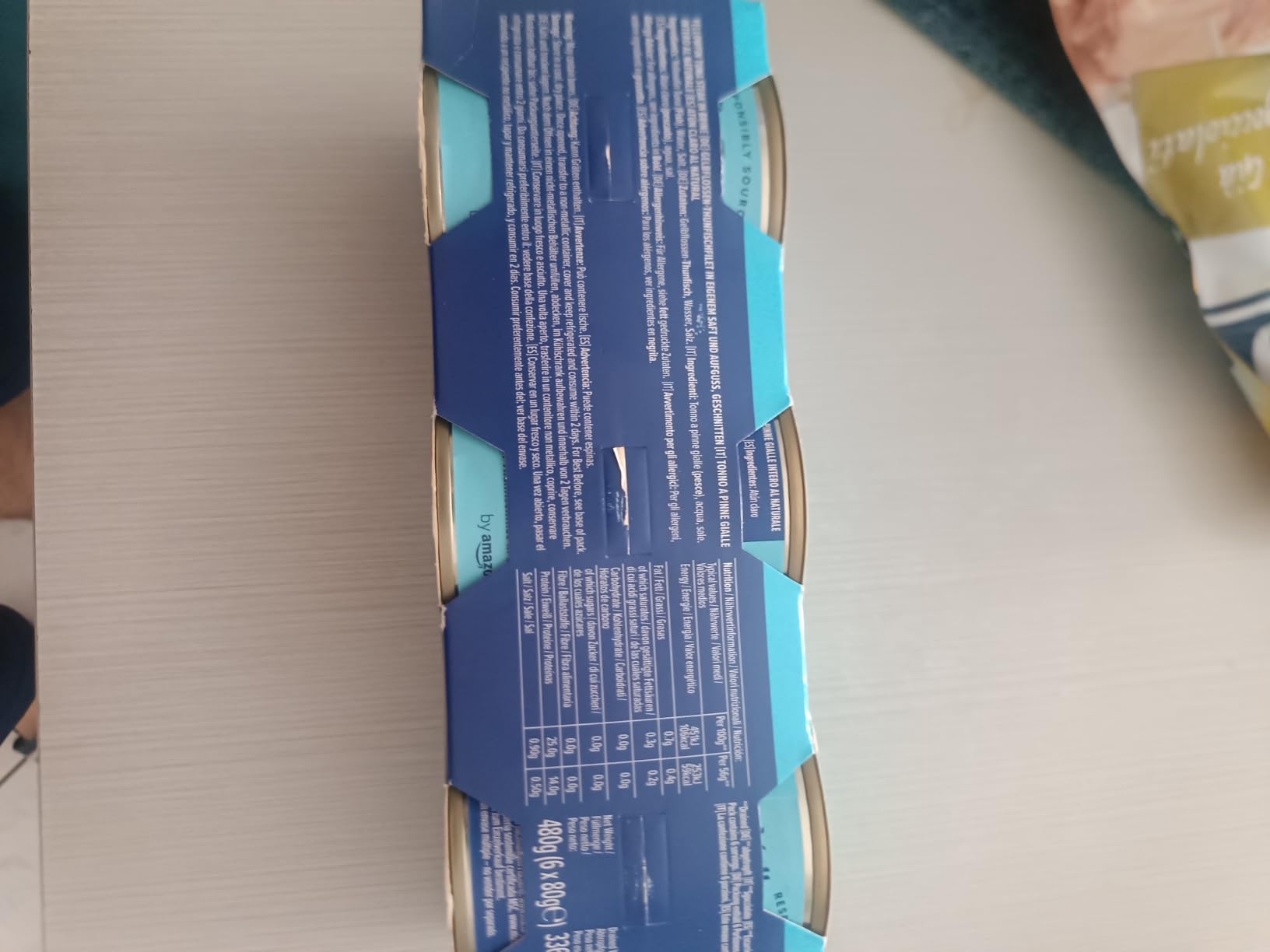 by Amazon Tonno in Pezzi al Naturale 145 g Confezione da 6 proteico