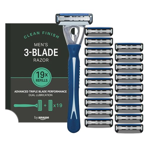 by Amazon rasoio uomo 3 lame con 19 ricariche pelli sensibili