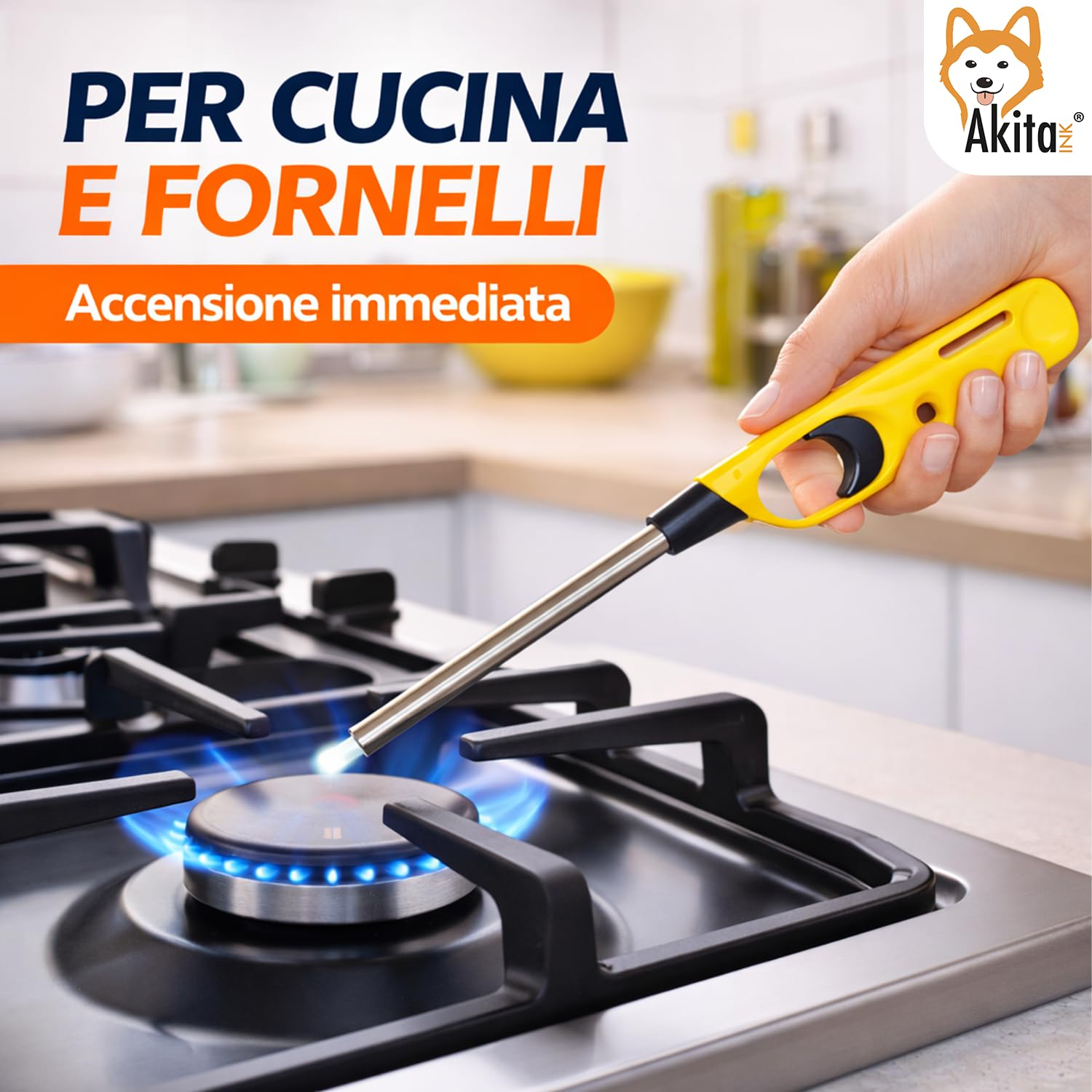 Akitaink accendigas lunghi set 5 pezzi fiamma lunga