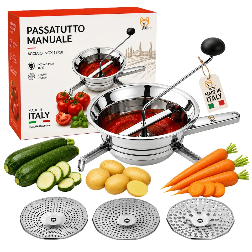 Akitaink Passatutto Acciaio Inox 20 cm 3 Filtri