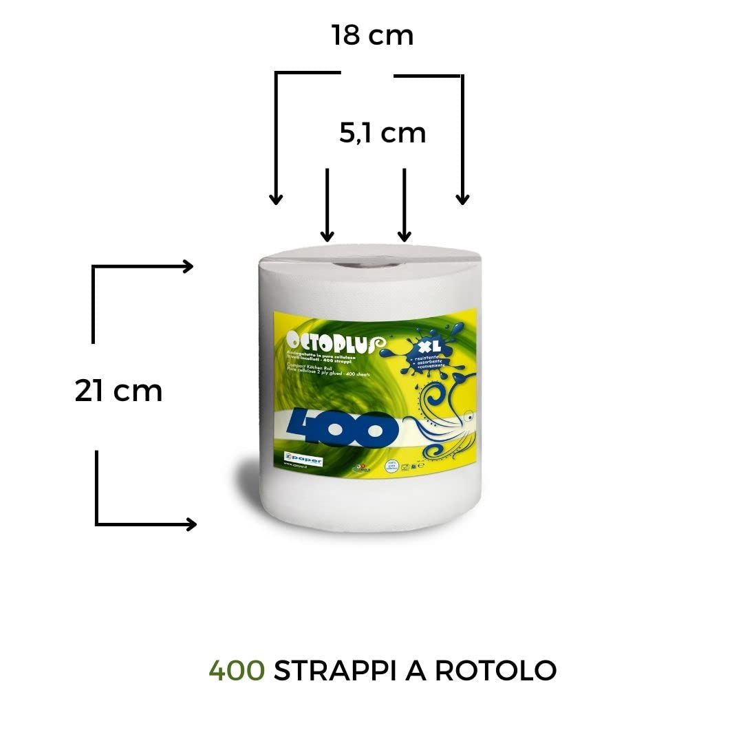 Zpaper Octoplus P400 asciugatutto pura cellulosa 6 rotoli