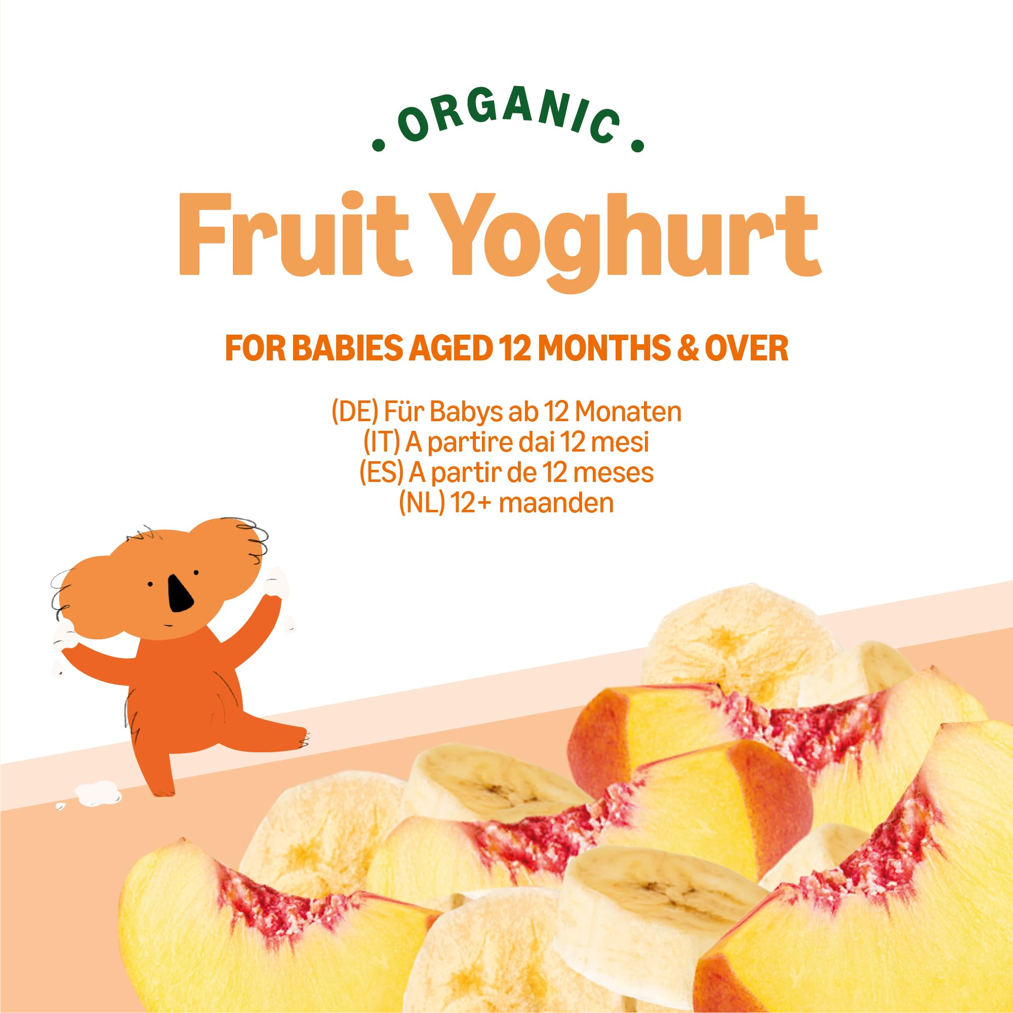 Mama Bear yogurt bio pesca banana 6 pouch x 90 g vegetariano