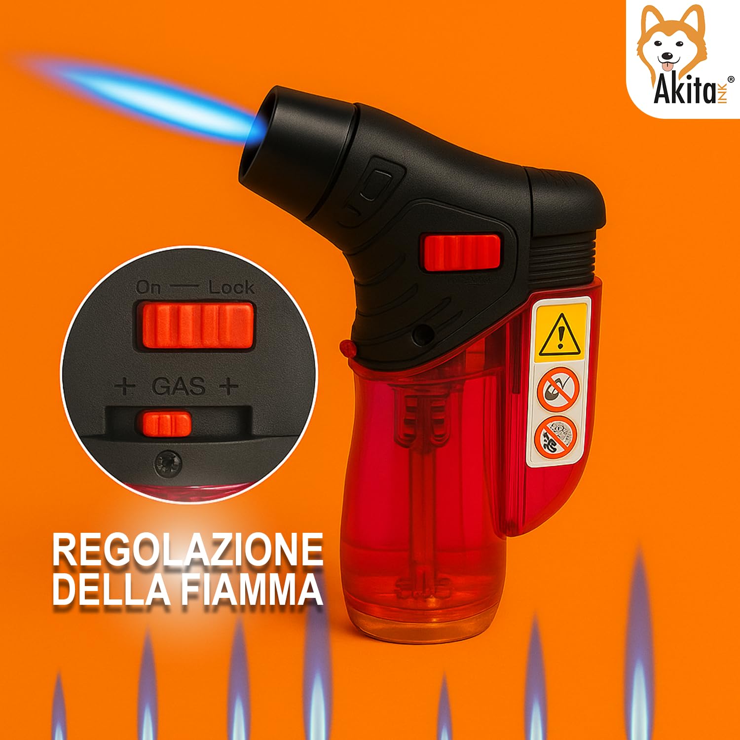 Akitaink Accendigas Antivento Ricaricabili Set 5 Pz