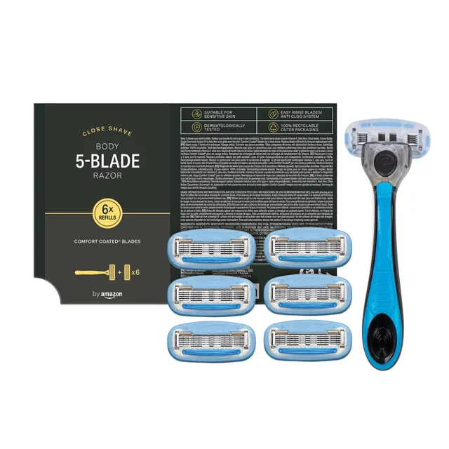 by Amazon rasoio corpo uomo 7 ricariche pelle sensibile