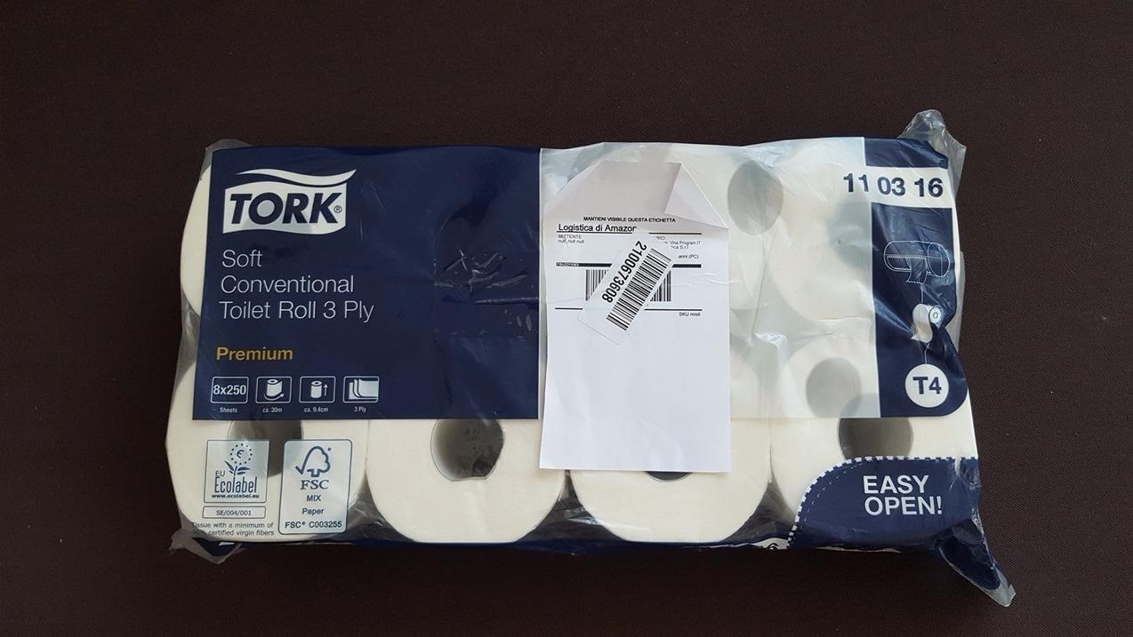 Tork 110316 carta igienica 3 veli 8 rotoli x 250 fogli morbida
