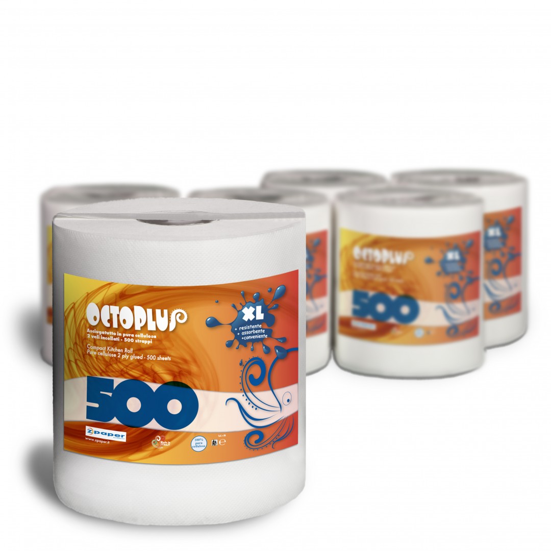 Zpaper OCTOPLUS P500 carta asciugatutto 6 rotoli 500 strappi 2 veli