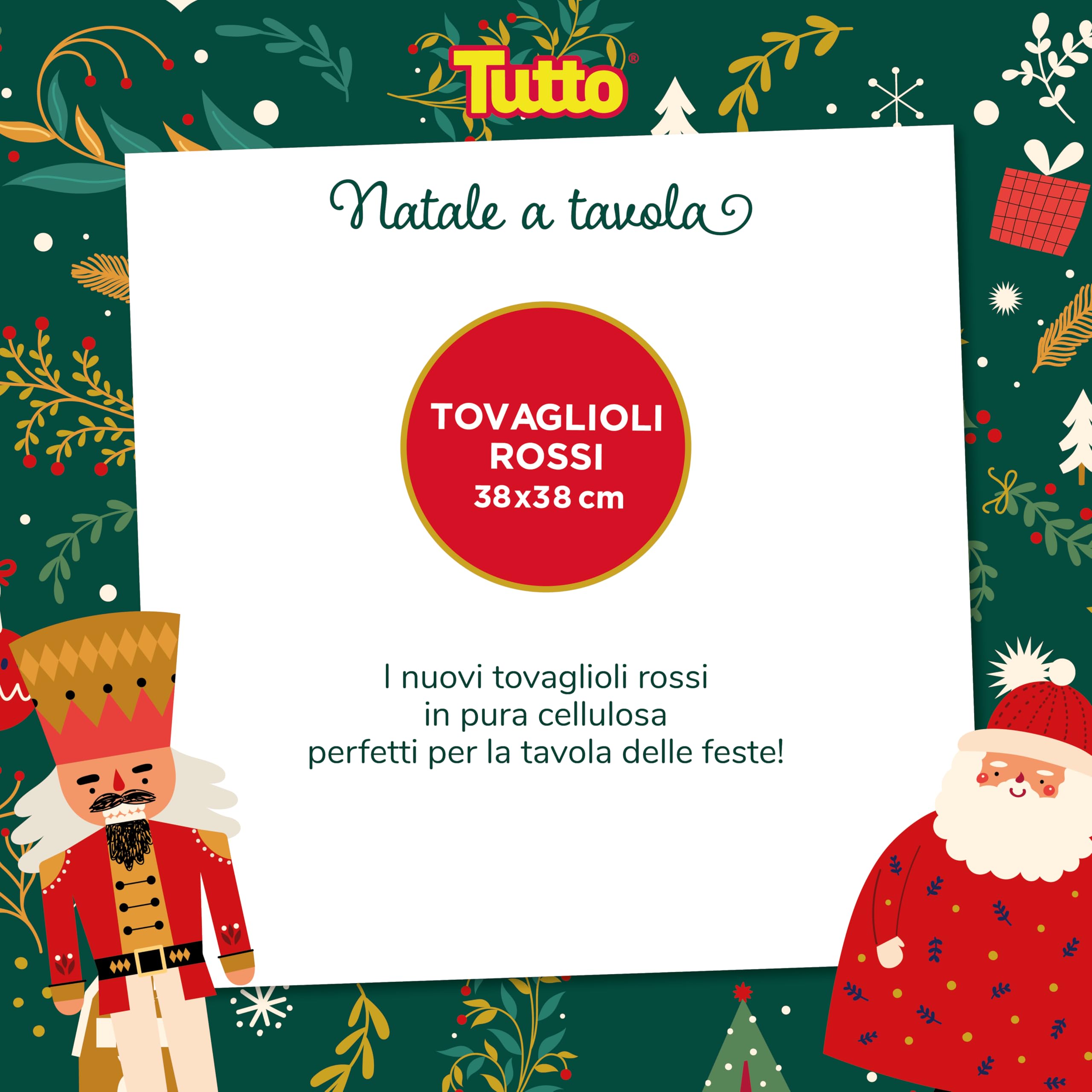 Tutto Natale a Tavola tovaglioli 900 pz rossi 38x38 2 veli